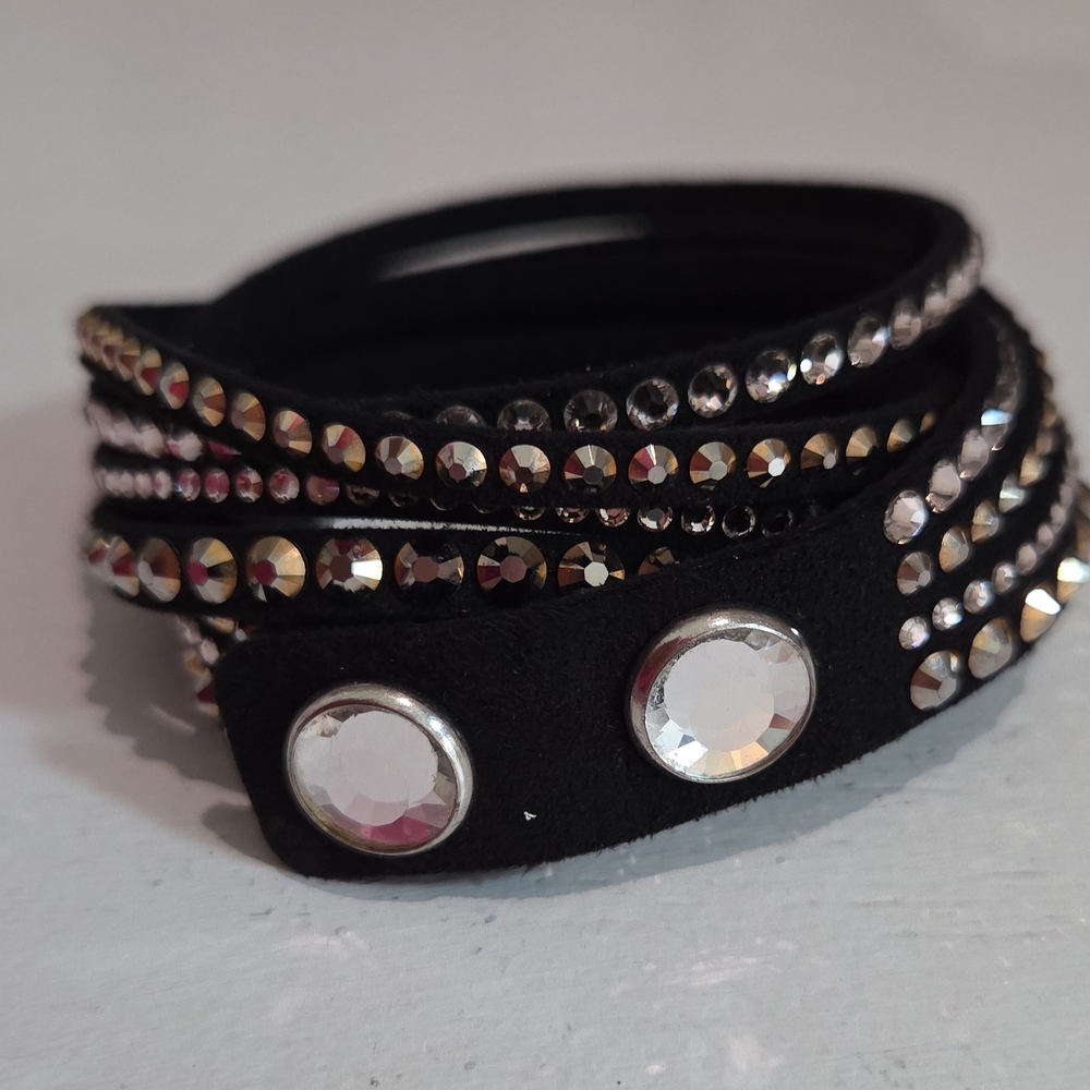 Swarovski Brown and Silver Crystal Wrap Bracelet